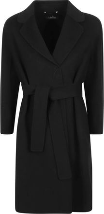 Max Mara Arona Mantel met ceintuur - Dames - Mantels - Zwart - Maat: 3XS Zijde