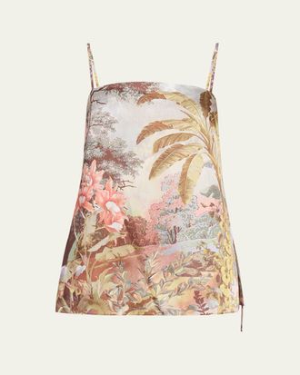 Kobi Halperin Gwen Sleeveless Botanical-Print Blouse