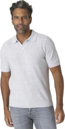 Gran Sasso Grijze gehaakte skipper polo - Heren - Polos - Blauw - 3XL - Katoen - Tops