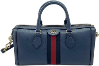 Gucci Ophidia Navy Boston Bag (Pre-Owned)