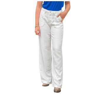 Islow Andrea Wide Broeken - Dames - Wijde Broeken - Beige - W26 - Katoen - Broeken