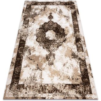 RugsX Alfombra Acr&iacute;lica Valencia 9987 Ornamento, Marco, Vintage Beige Beige 80x150 Cm