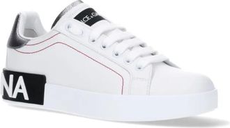 Dolce & Gabbana Low-Top Sneaker - Portofino Sneakers - White And Black - Gr. 35,5 (EU) - in Weiß - für Damen