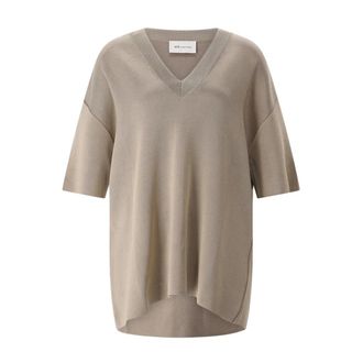 Ami V-neck Knitwear, female, Brown, Size: XS V-Neck Pullover