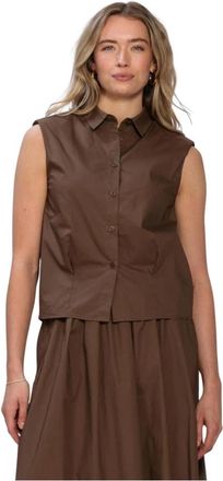 Lina Locchi Overhemden, Dames, Bruin, M, Ll-Adelina Blouse