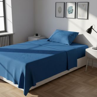 KASANOVA Completo letto 1 piazza e mezza melange blu