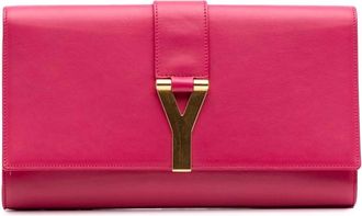 Saint Laurent Pre-owned Wallets, female, Pink, Size: ONE SIZE Pre-owned Elegant Clutch Bag
