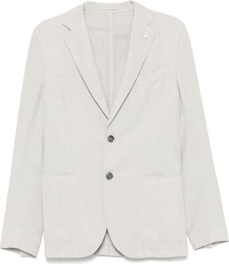 Luigi Bianchi Light Grey Cotton Blazer