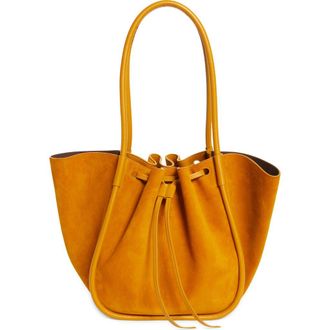Proenza Schouler Large Ruched Suede Tote in Honey at Nordstrom