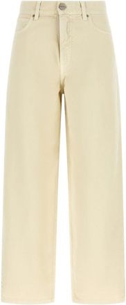 Pinko Wijde Jeans - Dames - Wijde Broeken - Beige - W27 - Katoen - Broeken