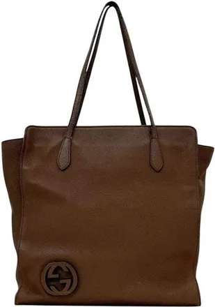 Gucci Brown Leather Tote Bag (Pre-Owned)
