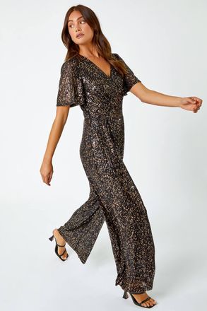 Roman Embellished Sequin Stretch Jumpsuit