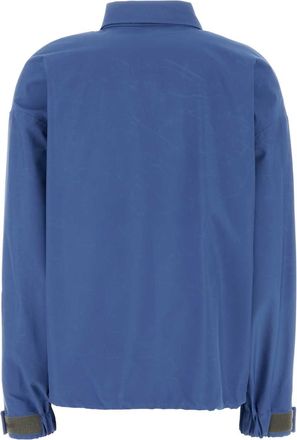 Miu Miu Womens Tech Fabric Windbreaker Jacket Blue Recycled Polyester