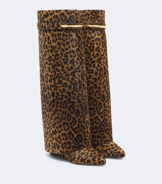 Givenchy Shark Pinch calf hair knee-high boots