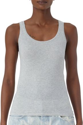 Closed Pure Cotton Tank In Light Grey Melange