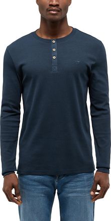 Mustang Langarmshirt MUSTANG Style Arminto, Herren, Gr. L, grau (carbon), Obermaterial: 100% Baumwolle, slim fit, Shirts Langarmshirt