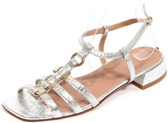 A.Bocca Leren Sandaal Shake Argento - Dames - Sandalen - Grijs - 40 EU - Leer - Schoenen