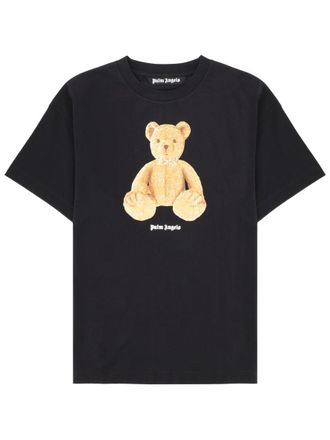 Palm Angels Black Plush Teddy Bear Cotton T-Shirt