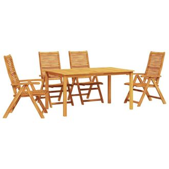 vidaXL Conjunto De Comedor De Jard&iacute;n 5 Pcs Marr&oacute;n Vidaxl