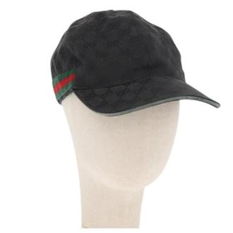 Gucci Pre-owned Canvas Hoed - Dames - Vintage Accessoires - Zwart - ONE Size - Vintage