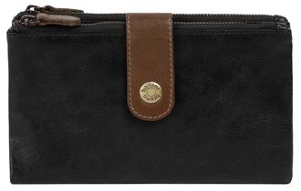 Bruno Banani Geldb&ouml;rse BRUNO BANANI, Damen, schwarz, Leder, leicht gl&auml;nzend, unifarben, Kleinlederwaren Geldb&ouml;rse, echt Leder