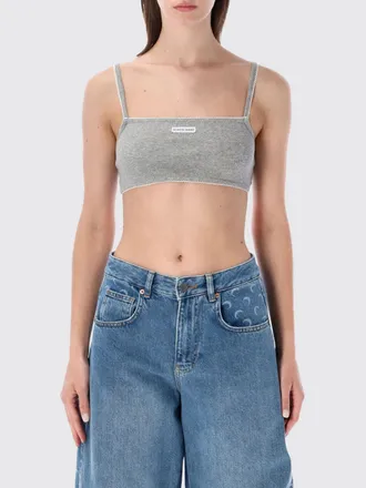 Marine Serre Cotton Crop Top with Logo
