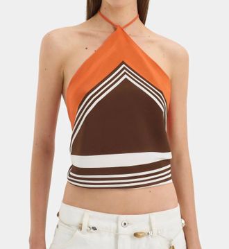 Sir. Destino Print Scarf Top In Pacha Stripe
