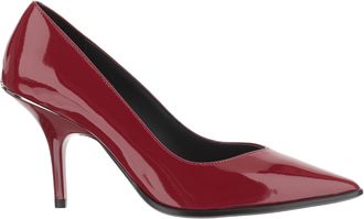 Pinko Red Leather Pointed-Toe Logo Pumps
