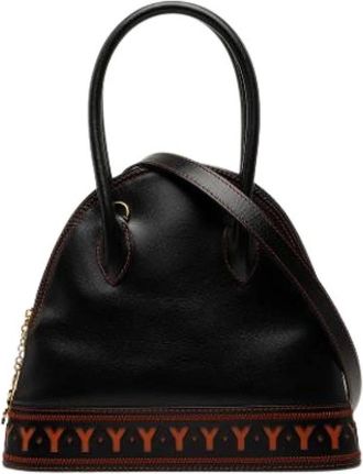 Saint Laurent Pre-owned Satchel - Dames - Vintage Handtas - Zwart - ONE Size - Leer - Vintage