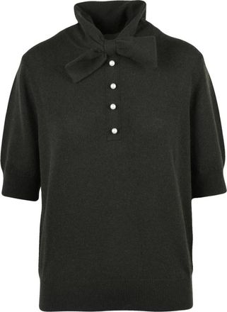 Allude Polo Trui - Dames - Ronde hals truien - Groen - XS - Wol - Truien & Vesten