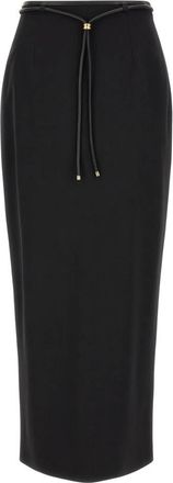 Agnona Longuette Rok - Dames - Midirokken - Zwart - 2XS - Wol - Rokken