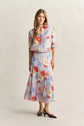 GANT Women Floral Skirt (42) LIGHT BLUE