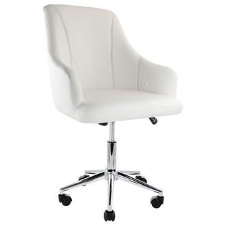 Elama Adjustable Rolling Office Chair in White at Nordstrom