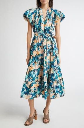 Ulla Johnson Ottilie Puff Sleeve Cotton Maxi Dress in Delphinium at Nordstrom Rack, Size 00