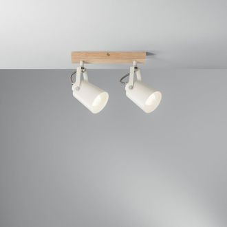 Luce-Ambiente-Design Aplique De Pared Y Techo Dos Luces Orientables Metal Blanco Eda Ap2