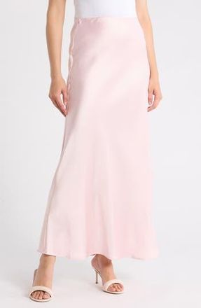 Renee C Satin A-Line Skirt in Baby Pink at Nordstrom Rack, Size X-Small