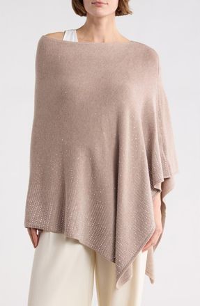 La Fiorentina Embellished Poncho in Oatmeal at Nordstrom Rack