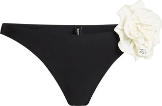 Karl Lagerfeld DNA flower bikini bottom - women - Elastane/Recycled Polyamide - M - Black