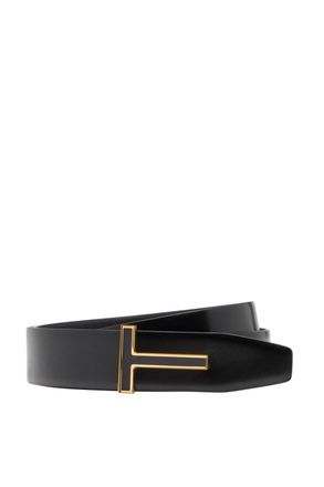 Tom Ford REVERSIBLE SHINY LEATHER 40MM BELT Size: 105, colour: BLACK