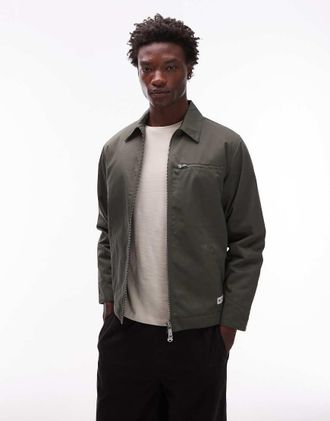 CAT CAT - WWR - Giacca in twill verde con fodera trapuntata e zip bidirezionale