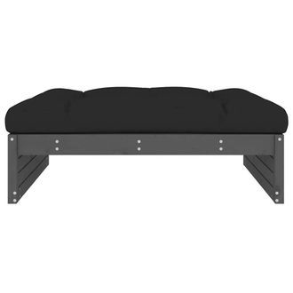 Berkfield Home Beautiful Garden Footstool Grey 120x80 cm Solid Wood Pine