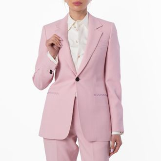 Burberry Single-Breasted Wool Blazer Jacket, Brand Size 8 ( US Size 6 )