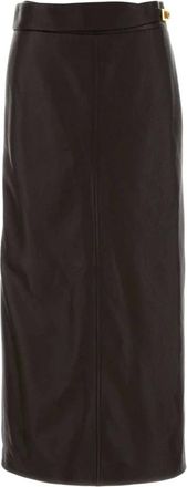 Ferragamo Dames, Rokken, Bruin, Maat: XS Leer