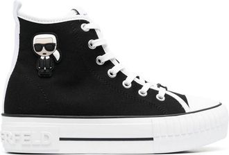 Karl Lagerfeld Kampus Max Karl Ikonic sneakers - women - Fabric/Fabric/Rubber/Rubber/Rubber - 40 - Black
