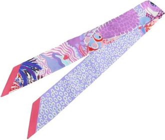 Herm&egrave;s Pre-owned Scarves, female, Purple, Size: ONE SIZE Pre-owned Under the Waves Twilly Scarf