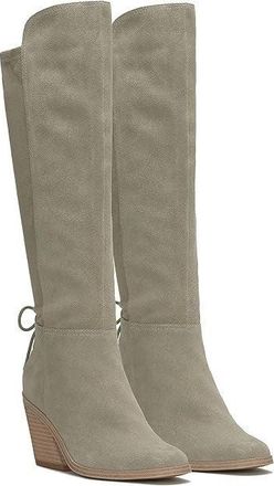 Lucky Brand Mekinna Boots Womens Green Suede Block Heel Knee High JOBB1215