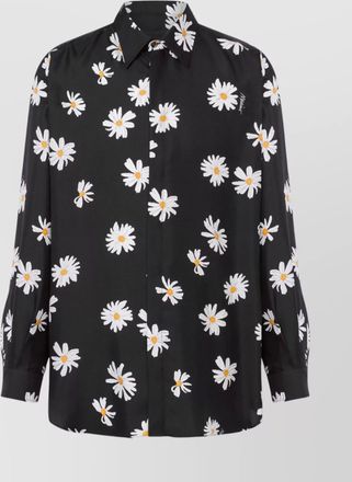 Moschino silk floral print long sleeve shirt