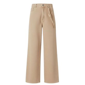 Pinko Lauryn Trousers - female - PINKO - Wide Jeans - Beige - W29 - Jeans