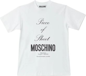 Moschino Graphic Print Katoenen T-Shirt - Dames - T-shirts - Wit - S - Katoen - Tops