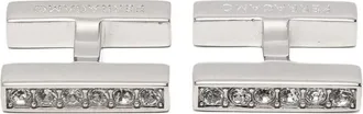 Ferragamo Crystal-embellished Logo-engraved Cufflinks